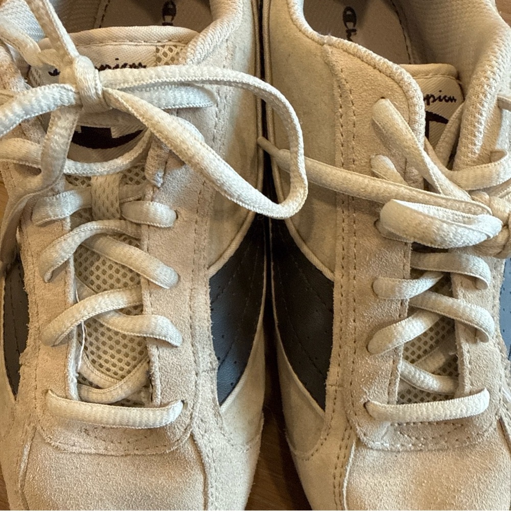 Champion Shoes Women’s 7 Sneakers Brown Beige/Cream Suede Lace Up Comfort Low - Picture 8 of 12